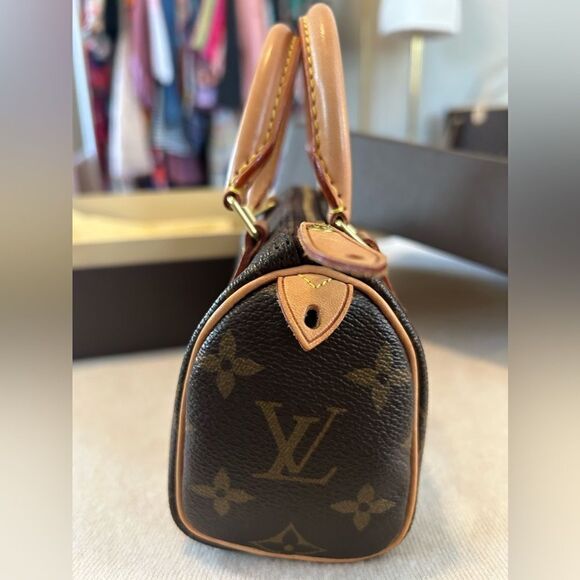 EUC Louis Vuitton LV Mini Nano Speedy HL Top Handle with Crossbody Strap + Lock - Picture 5 of 15